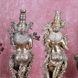 White Whale Superfine Brass Radha Krishna Idol Statue Home Decor Figurine