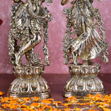 White Whale Superfine Brass Radha Krishna Idol Statue Home Decor Figurine