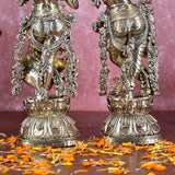 White Whale Superfine Brass Radha Krishna Idol Statue Home Decor Figurine