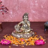 White Whale Superfine Little Krishna Idol India Hind Hindu God Brass Sculpture Makhan Krishna Statue Decor Gift