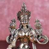 White Whale Superfine Tara Buddha Idol Tibetan Buddhism Yin Kwan Goddess Buddhist StatueTara Mata Brass Sculpture