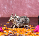 White Whale Superfine Little Brass Shiva Nandi Statue | Murti for Home Decoration | Office Décor