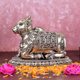 White Whale Superfine Little Brass Shiva Nandi Statue | Murti for Home Decoration | Office Décor