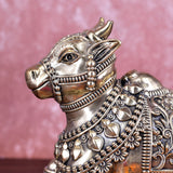 White Whale Superfine Little Brass Shiva Nandi Statue | Murti for Home Decoration | Office Décor