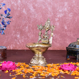 White Whale Superfine Tirupatibalaji and Goddess Lakshmi Diya Oil Lamp for Diwali Pooja Gift Decoration Showpiec