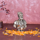 White Whale Superfine Chhatrapati Shivaji Maharaj Bust Idol Brass Shivaji Maharaj Figurine Maratha Warrior King Statue Shivaji Maharaj Statue with Horse for Decor