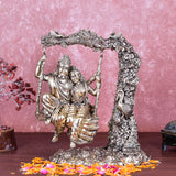 White Whale Superfine Radha Krishna Brass Jhula Statue Religious Sculpture Idol