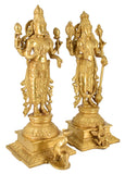 White Whale Brass Statue Hindu Bhagwan Idol Venkatesh Statue Narayan Lord Vishnu Idol Statue Vishnu Ji Standing Murti for Home Temple Office Pooja