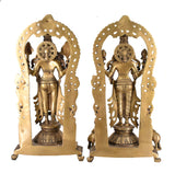 White Whale Brass Vishnu Laxmi Narayan Murti Vishnu Lakshmi Statue Standing Vishnu Laxmi Idol Brass Statue Showpiece for Home Decor Puja Items