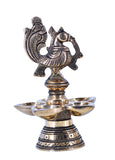 White Whale Brass Peacock Diya Statue Figurine Sculpture for Home Office Decor