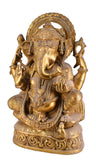 White Whale Lord Ganesh Murti Ganesha Idol Ganpati Brass Vinayaka Statue for Home Decoration | Hindu God Ganesh Bhagwan Blessing Ganpati Bappa Statue | Ganesha Statue Sitting Idol Sculpture