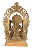 White Whale Lord Ganesh Murti Ganesha Idol Ganpati Brass Vinayaka Statue for Home Decoration | Hindu God Ganesh Bhagwan Blessing Ganpati Bappa Statue | Ganesha Statue Sitting Idol Sculpture