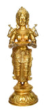 White Whale Brass Deeplaxmi Statue Oil Lamp Laxmi Diya Holding Lady Home Decor