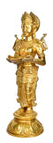 White Whale Brass Deeplaxmi Statue Oil Lamp Laxmi Diya Holding Lady Home Decor