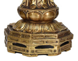 White Whale Brass Lord Buddha Standing Statue Blessing Idol feng Shui Home Decor