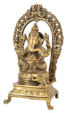 White Whale Lord Ganesh Murti Ganesha Idol Ganpati Brass Vinayaka Statue for Home Decoration | Hindu God Ganesh Bhagwan Blessing Ganpati Bappa Statue | Ganesha Statue Sitting Idol Sculpture