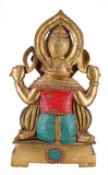 White Whale Lord Ganesh Murti Ganesha Idol Ganpati Brass Vinayaka Statue for Home Decoration | Hindu God Ganesh Bhagwan Blessing Ganpati Bappa Statue | Ganesha Statue Sitting Idol Sculpture
