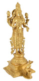 White Whale Brass Vishnu Statue Hindu God Lord Vishnu Bhagwan Idol Venkatesh Statue Narayan Lord Vishnu Idol Statue Vishnu Ji Standing Murti for Home Temple Office Pooja