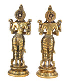 White Whale Brass Deeplaxmi Statue Oil Lamp Laxmi Diya Holding Lady Home Decor (Pair of-2)