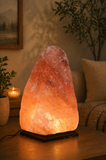 White Whale Himalayan Salt Lamp. Natural Shaped Salt Lamp with Wooden Base Perfect for a table lamp, air purifying, bedroom decoration.