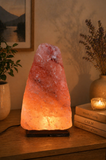 White Whale Himalayan Salt Lamp. Natural Shaped Salt Lamp with Wooden Base Perfect for a table lamp, air purifying, bedroom decoration.