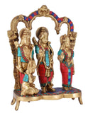 White Whale Ram Darbar - Lord Rama Laxman and Sita Hanuman Brass Statue Religious Sculpture Idol Home Décor