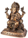 White Whale Large Ganesh Idol Lord Brass Statue Turquoise Handcarved Colorful Deity Elephant God Ganesha Vinayak Figurine Wedding Gifts