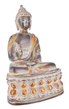 White Whale Brass Buddha Statue Blessing Murti for Home Decor Entrance Office Table Living Room Meditation Luck Gift Feng Shui Home Decor