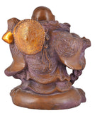 White Whale Brass Antique Laughing Buddha for Wealth & Prosperity | Happy Man - Best for Gifting - Made in Tibet Home Decoration