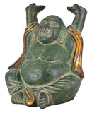 White Whale Brass Antique Laughing Buddha for Wealth & Prosperity | Happy Man - Best for Gifting - Made in Tibet Home Decoration