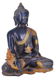 White Whale Brass Buddha Statue Meditation Murti for Home Decor Entrance Office Table Living Room Meditation Luck Gift Feng Shui Home Decor