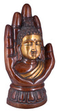 White Whale Brass Buddha Statue Blessing Murti Buddha Face for Home Decor Entrance Office Table Living Room Meditation Luck Gift Feng Shui