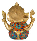 White Whale Lord Ganesh Murti Ganesha Idol Ganpati Bhagwan Brass Statue for Home Decoration Showpiece