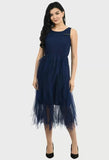 WhiteWhale Dresses for Women Regular Women's High Low Net Dress.