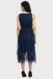 WhiteWhale Dresses for Women Regular Women's High Low Net Dress.