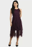 WhiteWhale Dresses for Women Regular Women's High Low Net Dress.