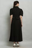 Whitewhale Fit & Flare Calf Length Coller V-Neck Dress for Women