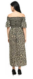 Whitewhale Regular Fit Stretchable Tiger Print Side Slit Midi Knee Length
