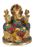 White Whale Lord Ganesh Murti Ganesha Idol Ganpati Bhagwan Brass Statue for Home Decoration Showpiece