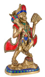 White Whale Brass Lord Hanuman Lifting Mountain Statue Hindu God Idols Balaji/Bajrangbali Murti for Gift & Home Decor