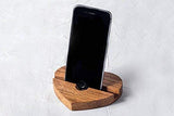 White Whale Heart Shape Design Wooden Mobile Stand/Holder for Smartphone (Wooden)