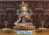 White Whale Tara Buddha Blessing Idol Tibetan Buddhism Yin Kwan Goddess Buddhist Statue