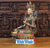 White Whale Tara Buddha Blessing Idol Tibetan Buddhism Yin Kwan Goddess Buddhist Statue