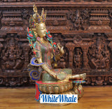 White Whale Tara Buddha Blessing Idol Tibetan Buddhism Yin Kwan Goddess Buddhist Statue