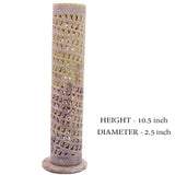 White Whale Marble Soapstone Incense Stick Holder Agarbatti Stand Tea Light Burner. Perfect Handmade Leaf Jaali Carving for Puja and Home Decor.