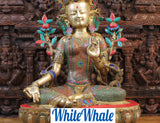 White Whale Tara Buddha Blessing Idol Tibetan Buddhism Yin Kwan Goddess Buddhist Statue