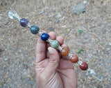 White Whale Crystal 7 Chakra Healing Wand Metaphysical | Powerful Energy Balancing & Aura Cleansing Healing Stick, Spiritual, Reiki, Meditation, Yoga (Sphere Wand, 7 Chakra)