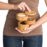 White Whale Wooden Salt Box Container with Lid for Secure Strong Storage