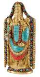 White Whale Lord Tirupati Balaji/Sri Venkateswara Brass Statue With Multicolor Stone Work Religious Strength God Sculpture Idol