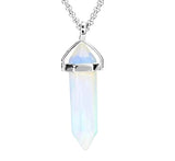 White Whale Natural Healing Reiki Point Chakra Cut Gemstone Pendant Necklace Gift